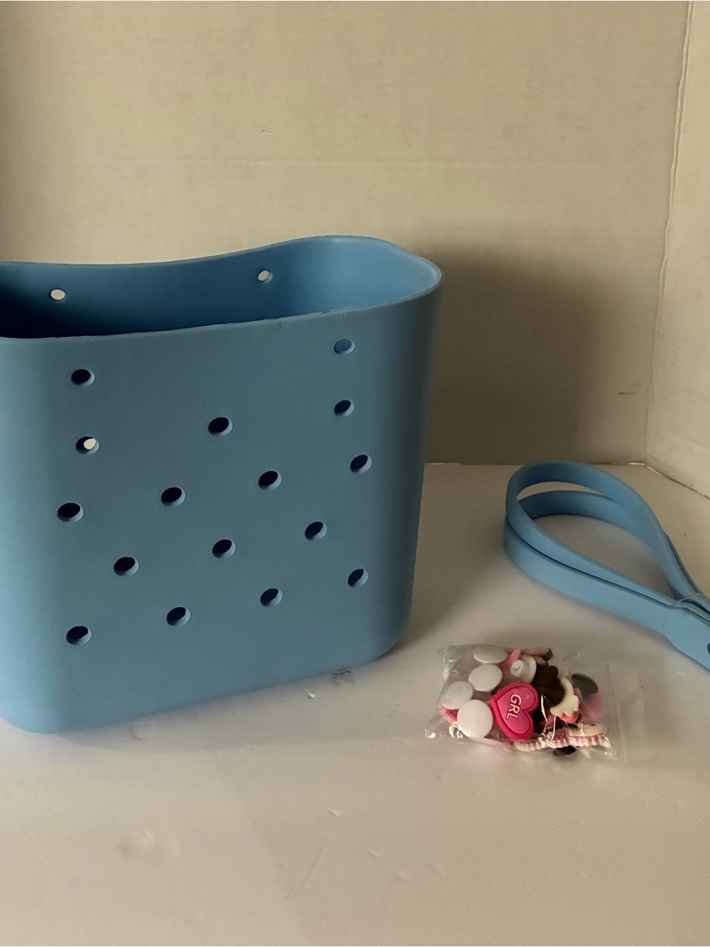 Light Blue Women’s Tote Bag with Detachable Strap